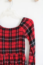 SO Red & Black Plaid Long Sleeved Cotton Dress | Youth L (10/12)