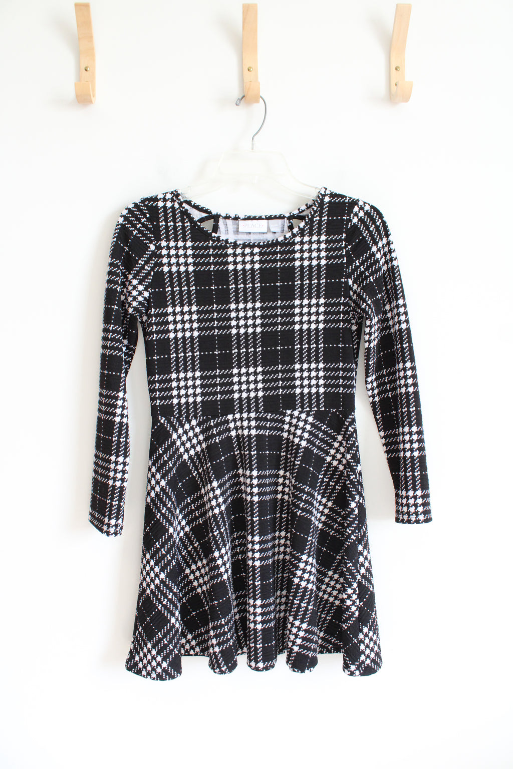 Children's Place Black & White Houndstooth Dress | Youth XL (14)