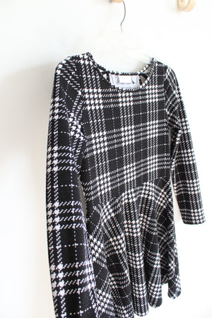 Children's Place Black & White Houndstooth Dress | Youth XL (14)