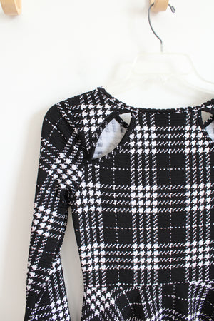 Children's Place Black & White Houndstooth Dress | Youth XL (14)