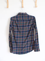 Goodfellow Blue & Green Tartan Button Down Cotton Shirt | S