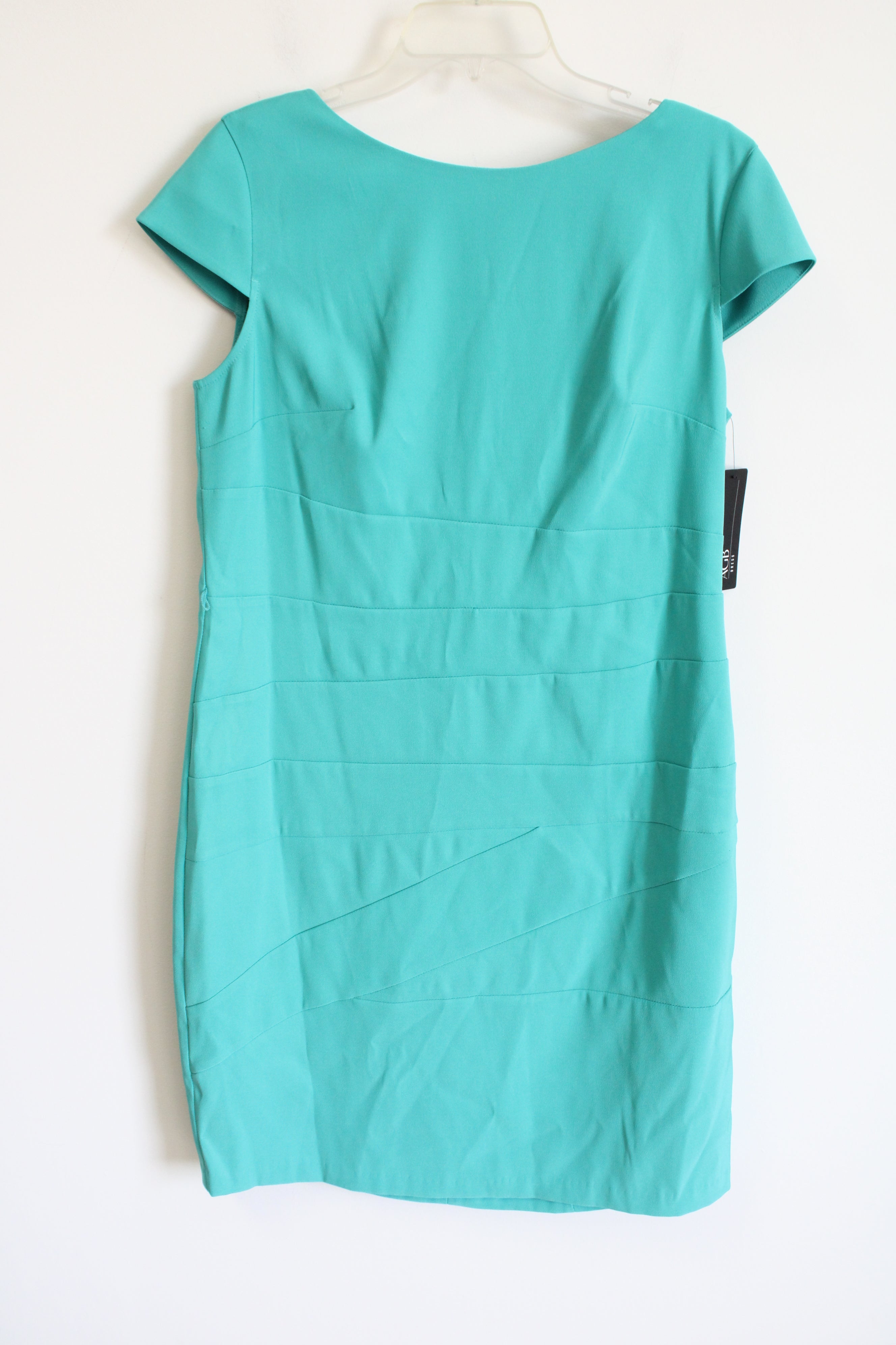 NEW AGB Dress Turquoise Lined Straight Cap Sleeved Dress | 14