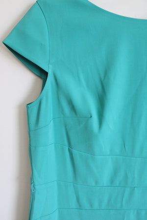 NEW AGB Dress Turquoise Lined Straight Cap Sleeved Dress | 14