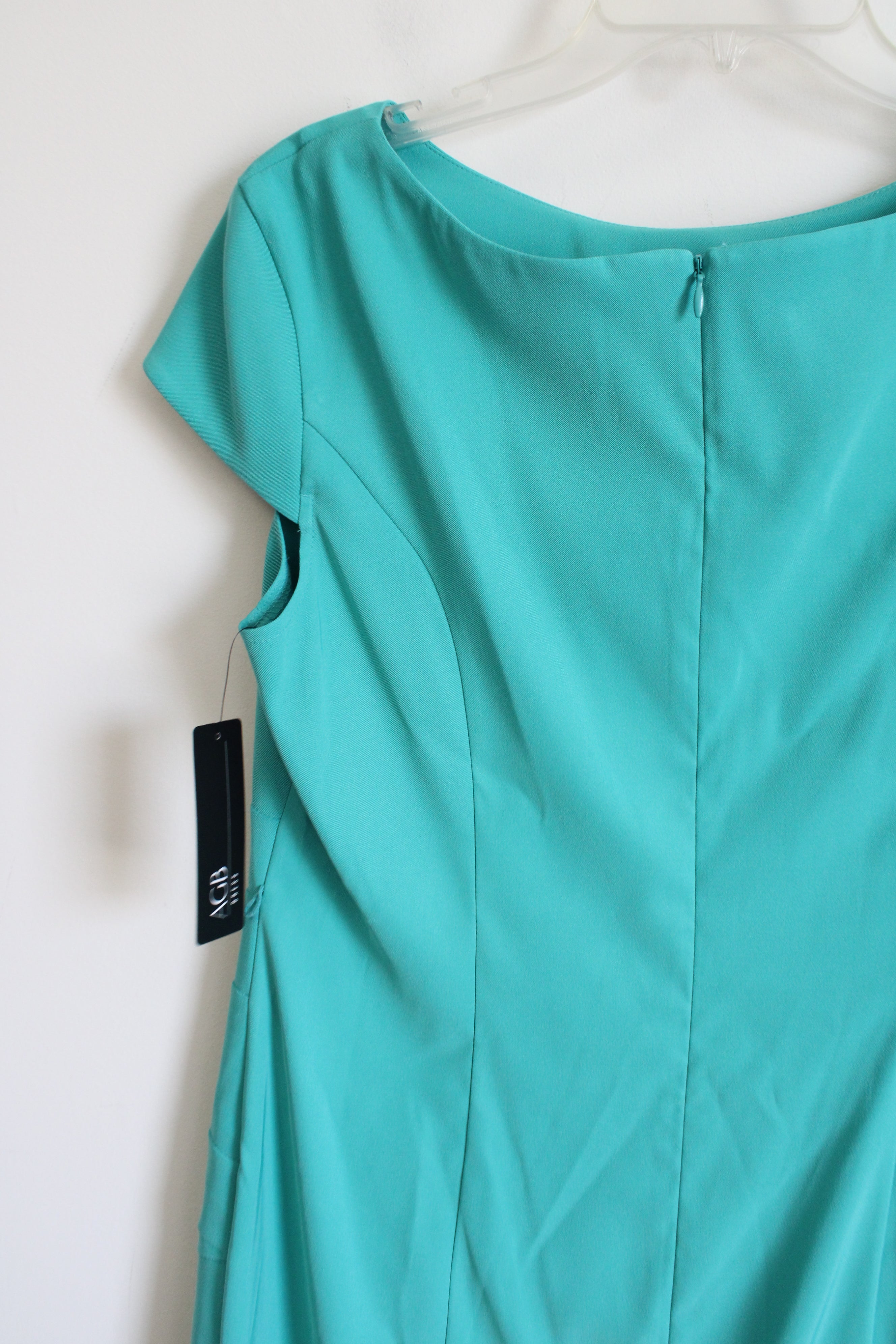 NEW AGB Dress Turquoise Lined Straight Cap Sleeved Dress | 14