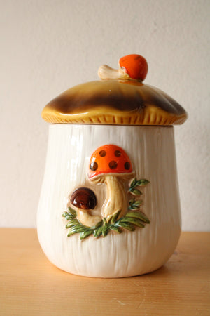 Sears & Roebuck Merry Mushroom Small Ceramic Cannister Jar