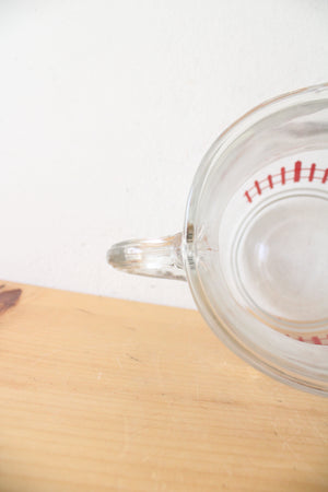 Vintage Red Fence & Scotty Dog Glass Pitcher