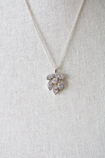Talbots Sterling Silver Crystal Cluster Pendant Necklace