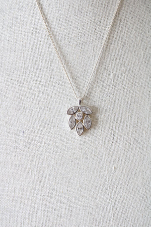 Talbots Sterling Silver Crystal Cluster Pendant Necklace