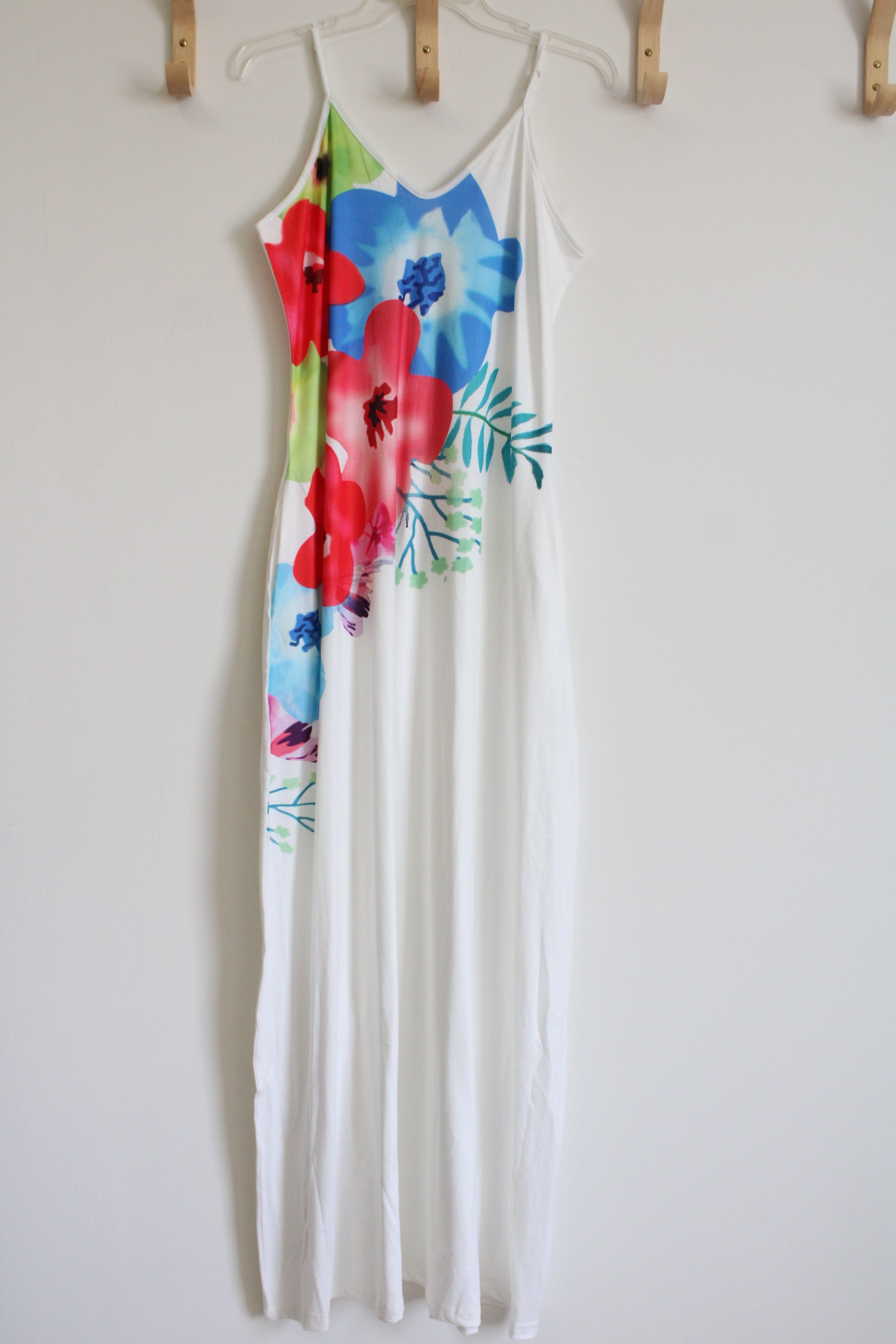 White Floral Maxi Sun Dress | S