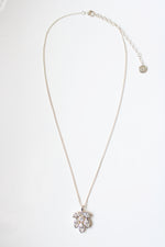 Talbots Sterling Silver Crystal Cluster Pendant Necklace