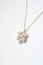 Talbots Sterling Silver Crystal Cluster Pendant Necklace