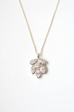 Talbots Sterling Silver Crystal Cluster Pendant Necklace