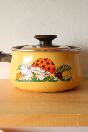 Sears & Roebuck Vintage Merry Mushroom Enamel Saucepan