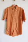 Dockers Exact Orange Plaid Short Sleeved Button Down Shirt | M
