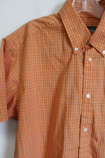 Dockers Exact Orange Plaid Short Sleeved Button Down Shirt | M