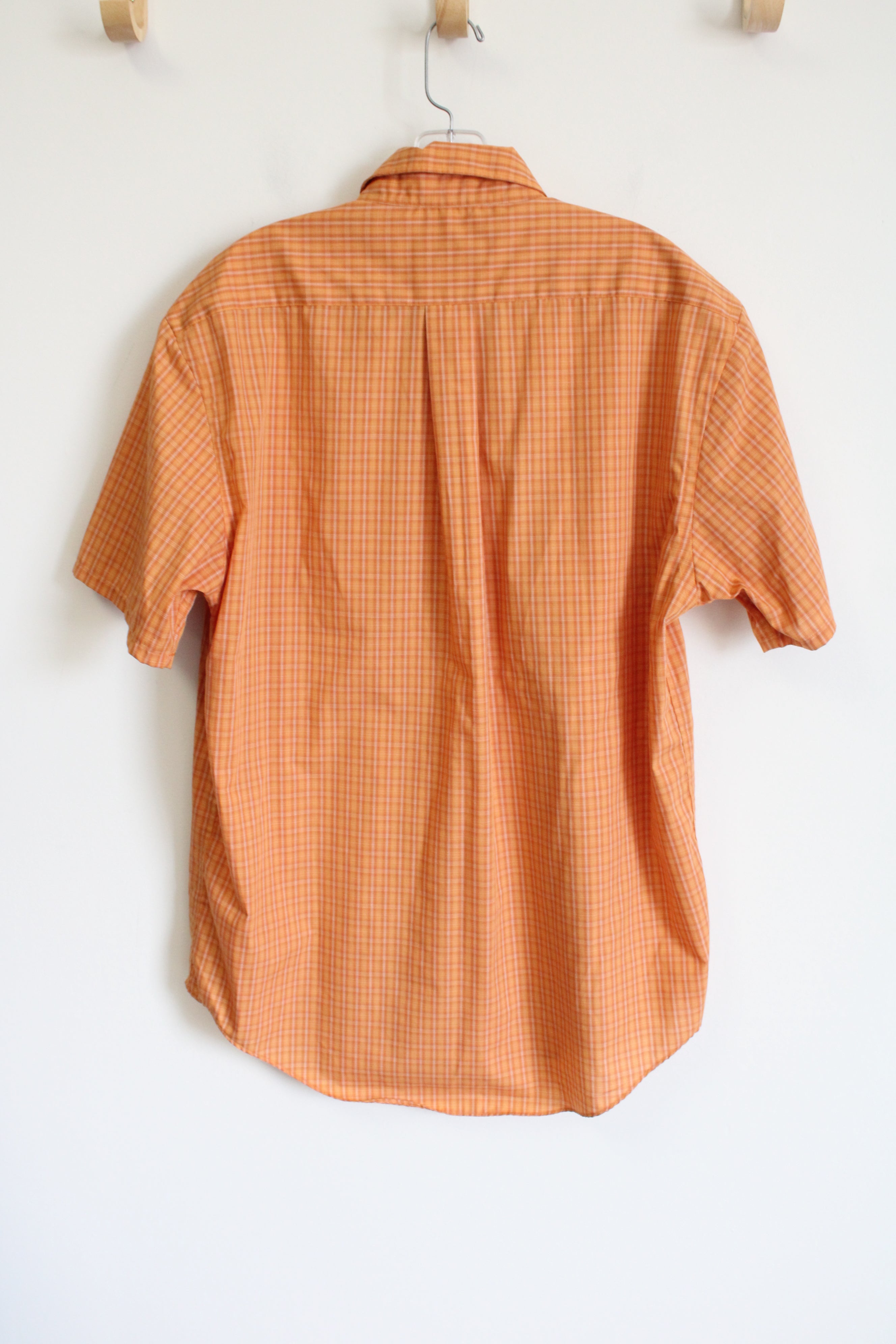 Dockers Exact Orange Plaid Short Sleeved Button Down Shirt | M