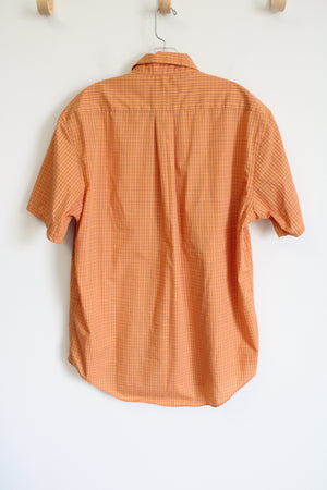 Dockers Exact Orange Plaid Short Sleeved Button Down Shirt | M