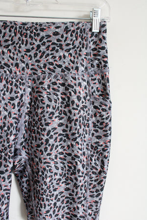 Marika Purple Gray Pink Leopard Print 7.8 Legging | S
