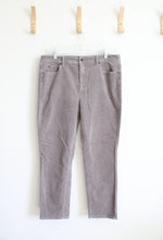 Talbots High Rise Straight Leg Gray Corduroy Pants | 14P