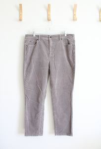 Talbots High Rise Straight Leg Gray Corduroy Pants | 14P