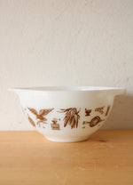 Pyrex Early American 441 1 1/2 Pt. White Brown Painted Ceramic Small Bowl