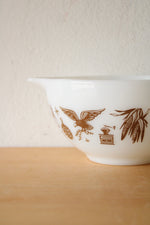 Pyrex Early American 441 1 1/2 Pt. White Brown Painted Ceramic Small Bowl