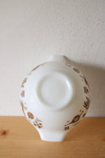 Pyrex Early American 441 1 1/2 Pt. White Brown Painted Ceramic Small Bowl