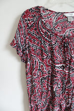 C.J. Banks Pink Black Rayon Blouse | X