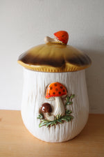 Sears & Roebuck Vintage Merry Mushroom Ceramic Large Cannister Jar