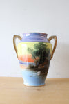 Noritake Hand Painted Lake Scene Handled Vase