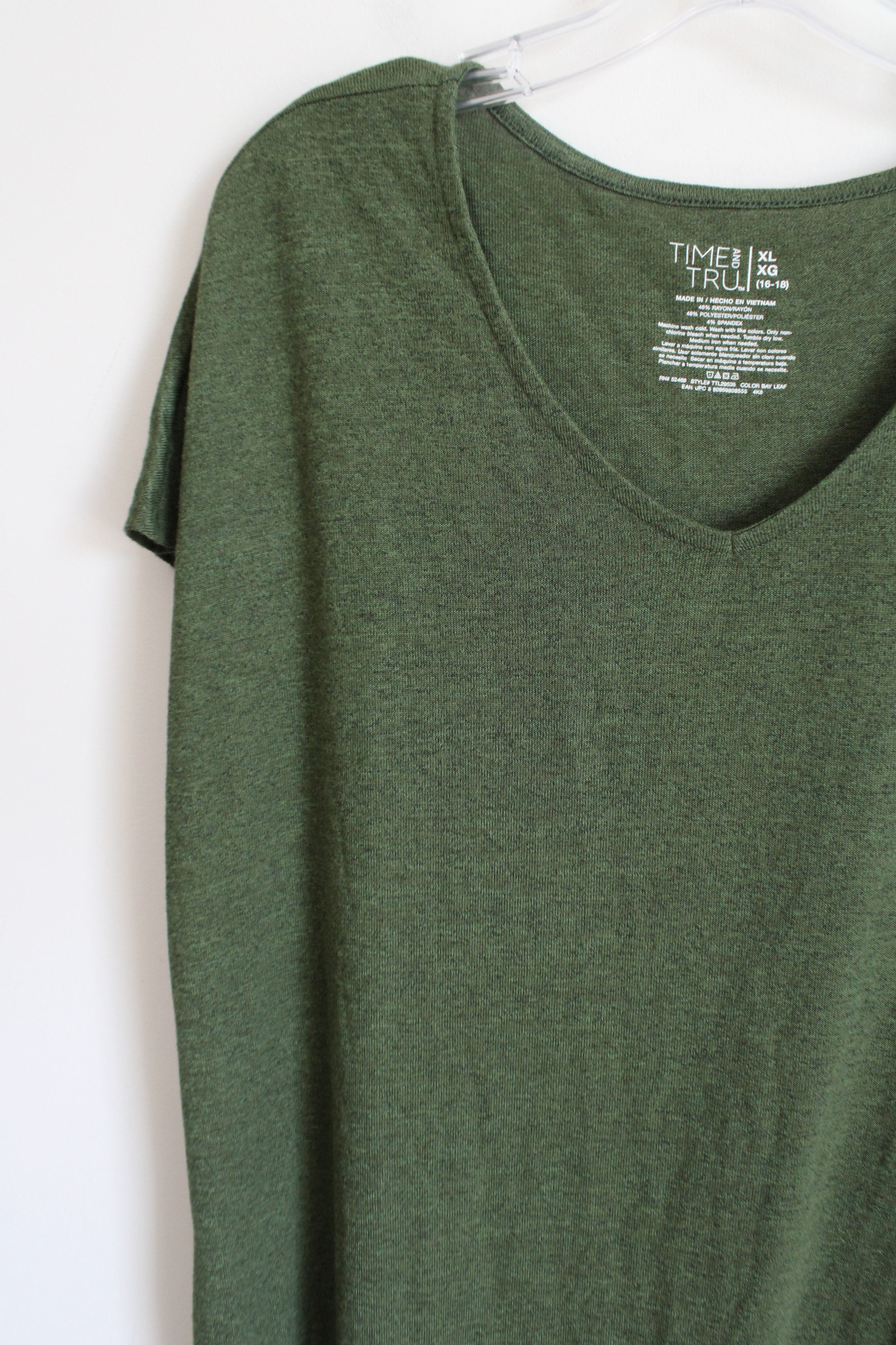 Time And Tru Solid Green Knit Dress | XL