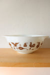 Pyrex Early American Vintage 443 2 1/2 Qt. White Brown Painted Bowl