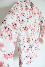 Van Heusen Floral Dotted Pink White Button Down Shirt | XS