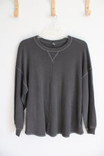 Old Navy Gray Waffle Knit Long Sleeved Shirt | 2X