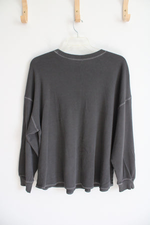 Old Navy Gray Waffle Knit Long Sleeved Shirt | 2X