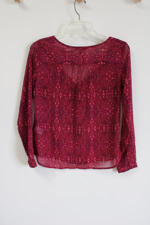 American Eagle Pink Chiffon Blouse | XS