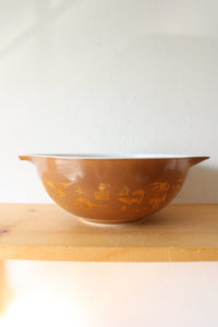 Pyrex Early American Vintage 444 Qt. Brown Gold Painted Large Bowl