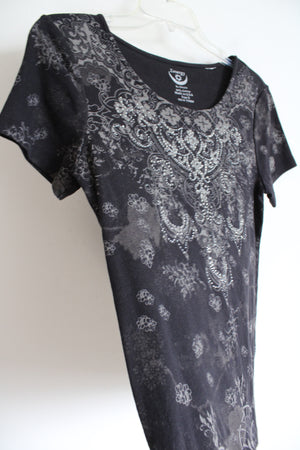 Chico's Zengery Black Studded Tee | 0 (SM)