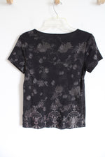 Chico's Zengery Black Studded Tee | 0 (SM)