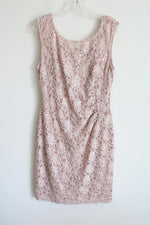 Connected Apparel Pink Lace Sequin Dress | 10