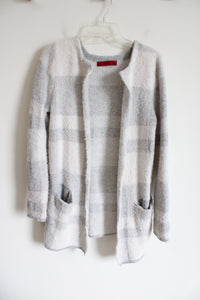 Love Scarlett Light Gray White Knit Cardigan | M