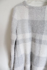 Love Scarlett Light Gray White Knit Cardigan | M