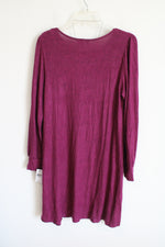 NEW AB Studio Soft Plum Long Sleeved Dress & Silver Necklace | M