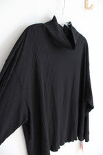 NEW Refinery29 Black Ribbed Mock Neck Long Sleeved Top | 3X