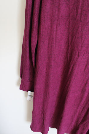 NEW AB Studio Soft Plum Long Sleeved Dress & Silver Necklace | M