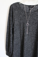 NEW AB Studio Soft Gray Long Sleeved Dress & Silver Necklace | M