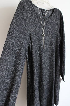 NEW AB Studio Soft Gray Long Sleeved Dress & Silver Necklace | M