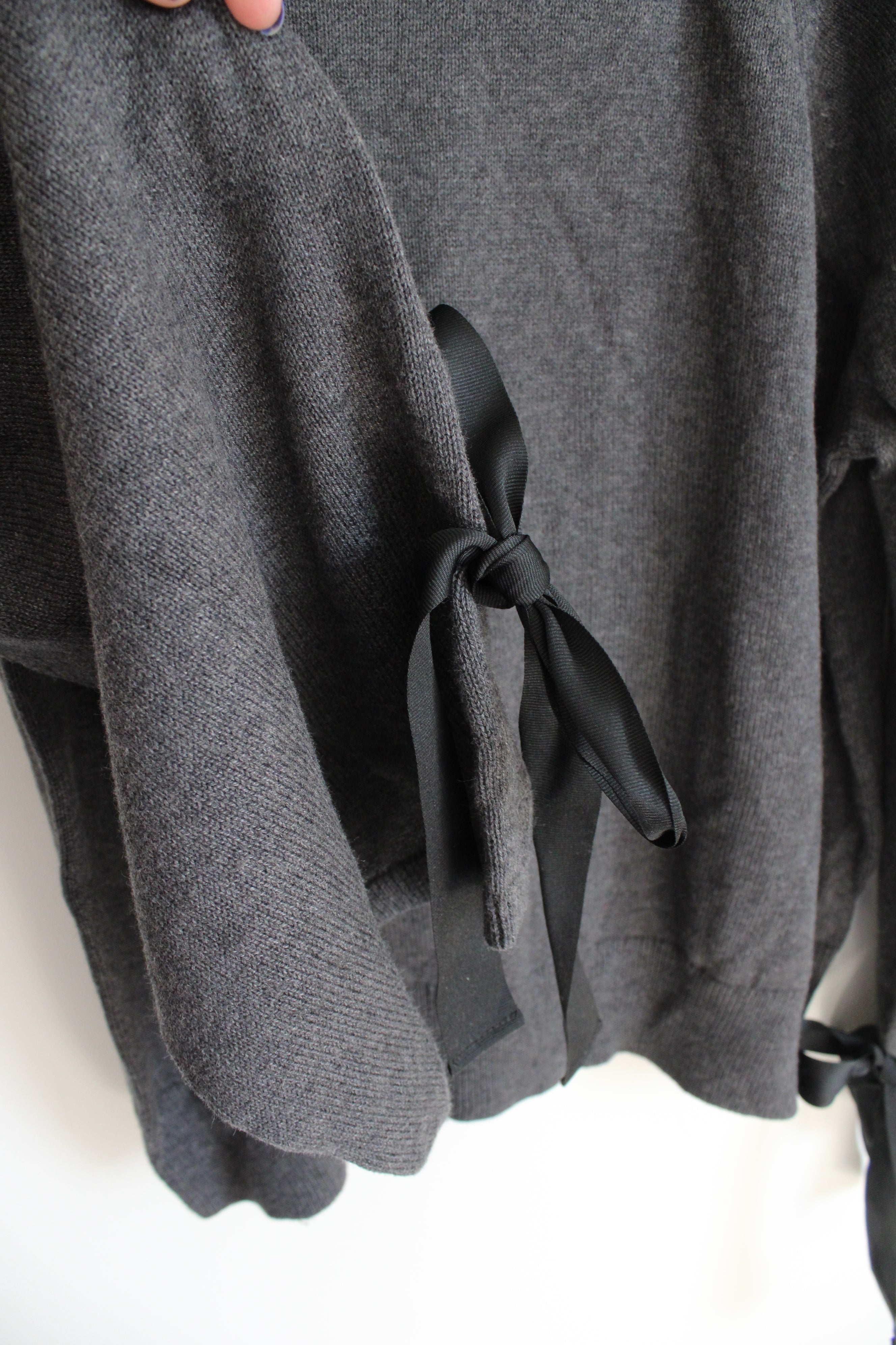 NEW J.Crew Mercantile Dark Gray Bow Wide Sleeve Sweater | 3X