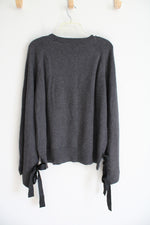 NEW J.Crew Mercantile Dark Gray Bow Wide Sleeve Sweater | 3X