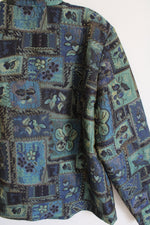 Coldwater Creek Blue & Green Floral Jacket | L